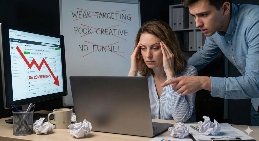 CPC Web Marketing team analyzing campaign metrics on a dashboard for Meta Ads Management Services strategy